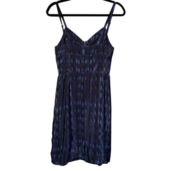 COOP Barneys New York 100% Silk Geometric Print Zip Front Sleeveless Dress - Picture 5 of 10